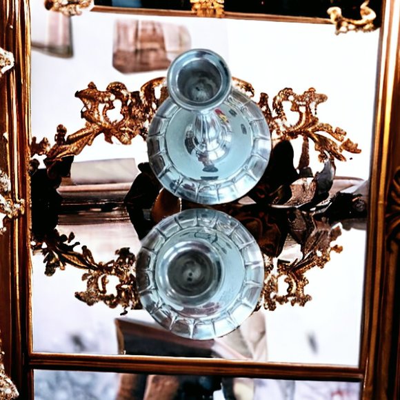 1970's Pair of Wm A Rogers by Oneida 6” Silver Plate Candle Holders - Picture 3 of 6